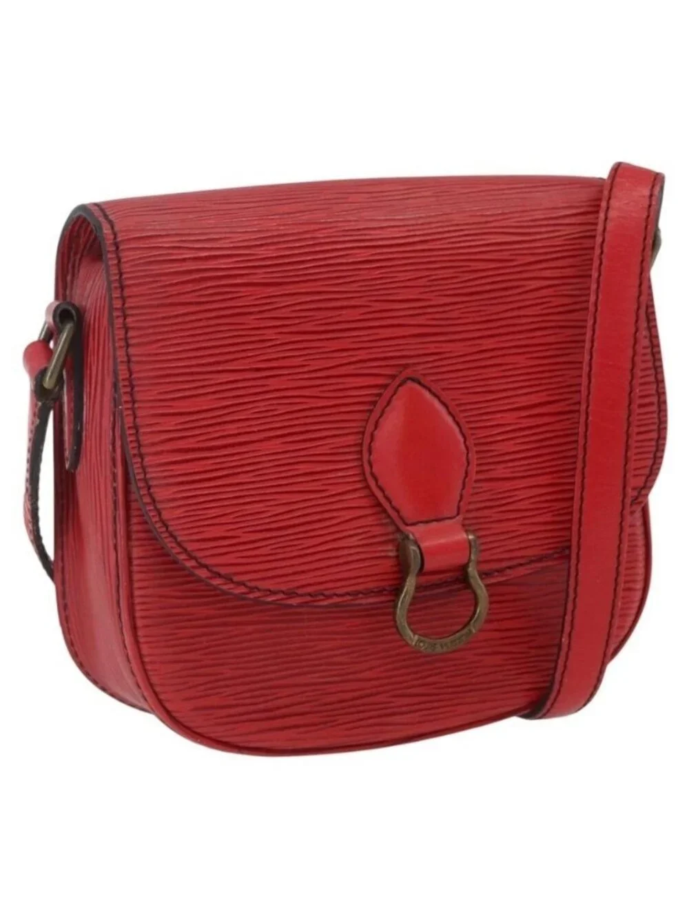 Authentic LOUIS VUITTON Epi Saint Cloud PM Shoulder Bag Red M52217 LV